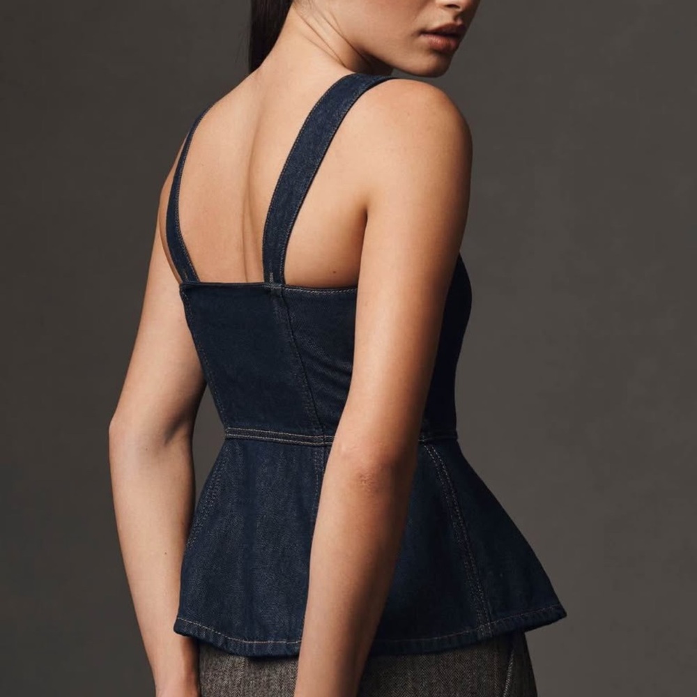 Anthropologie Reformation Zeta Denim Top - Picture 2 of 11